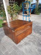 Houten Salontafel + Dienblad, Huis en Inrichting, Tafels | Salontafels, Ophalen, Gebruikt, 50 tot 100 cm, Vierkant