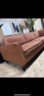 ZGAN Industriële Cognac Hoekbank - 290 x 215, Huis en Inrichting, Ophalen, 250 tot 300 cm, Industrieel cognac hoekbank kwaliteit stoer modern