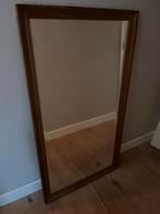 Grote spiegel met facet rand en houten lijst, Huis en Inrichting, Woonaccessoires | Spiegels, Ophalen, Zo goed als nieuw, Rechthoekig