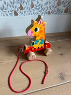 Jonod houten speelgoed giraffe op wielen., Ophalen of Verzenden, Duw- of Trekspeelgoed