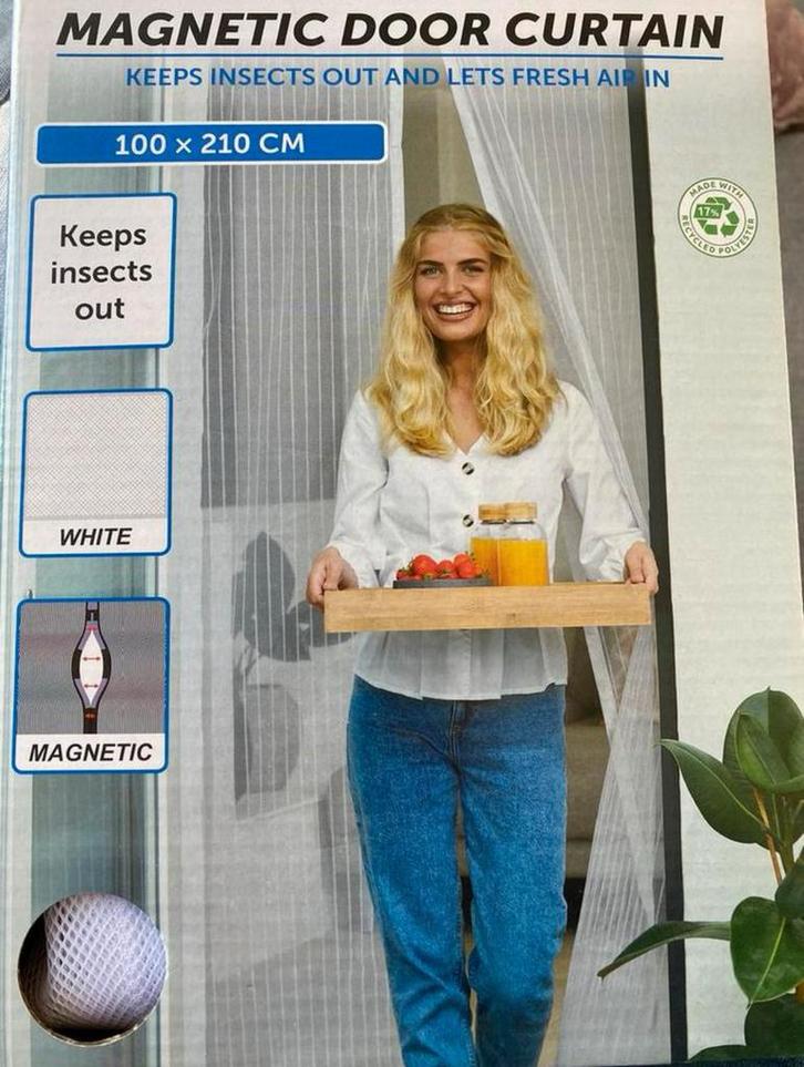 Magnetische Hordeur 100x210cm, Doe-het-zelf en Verbouw, Deuren en Horren, Nieuw, Hordeur, 200 tot 215 cm, 80 tot 100 cm, Kunststof