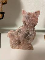 Roze Amethist Kat Beeldje, Antiek en Kunst, Verzenden