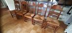 Eetkamer stoelen 5 stuks, Huis en Inrichting, Stoelen, Ophalen, Riet of Rotan, Gebruikt, Bruin