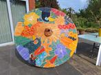 parasol thailand handmade en beschilderd eye-catcher 2 mtr, Ophalen, Zo goed als nieuw, 1 tot 2 meter, Stokparasol