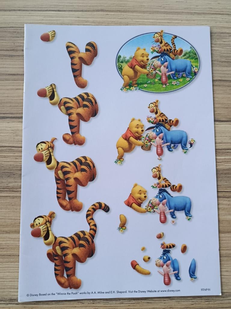 Winnie the Pooh Disney,, Hobby en Vrije tijd, Kaarten | Zelf maken, Verzenden, Nieuw, Disney, Knipvel