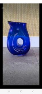 Blauwe vaas , Pols potten.  Bijzonder model, Huis en Inrichting, Woonaccessoires | Vazen, Minder dan 50 cm, Glas, Blauw, Ophalen of Verzenden