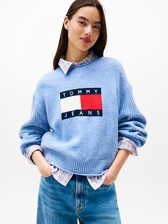 Tommy hilfiger geměleerde logo trui nieuw, Kleding | Dames, Truien en Vesten, Nieuw, Maat 36 (S), Blauw, Ophalen of Verzenden