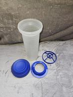 Tupperware - shake-beker met blauwe deksel, 4-delig, Huis en Inrichting, Keuken | Tupperware, Overige typen, Gebruikt, Ophalen of Verzenden
