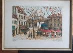 Charles Moudin Lithografie Parijs de place du Tetre, Antiek en Kunst, Kunst | Schilderijen | Klassiek, Ophalen