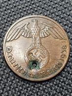 Nazi Duitsland 1 pfennig 1938 gaatje Derde Rijk Duitsland, Ophalen of Verzenden, Duitsland, Losse munt