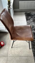 Prachtige leren eettafel stoelen Goossens 4x, Bruin, Leer, Ophalen of Verzenden, Zo goed als nieuw