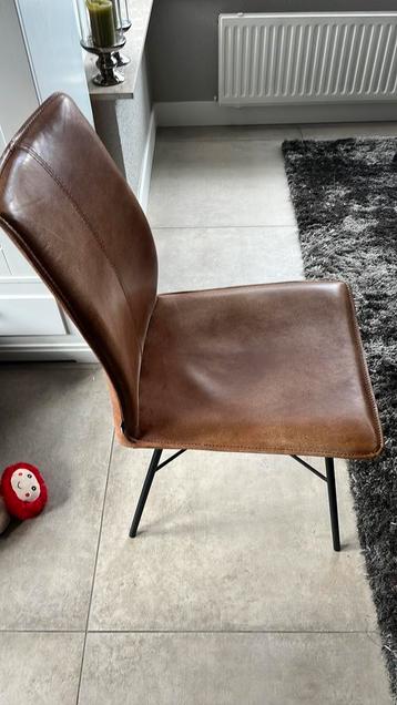 Prachtige leren eettafel stoelen Goossens 4x beschikbaar voor biedingen