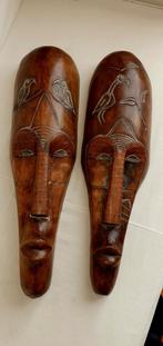 Afrikaanse Houten Maskers (Set van 2), Ophalen of Verzenden