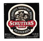 Bieretiket Schutters Bier Pilsener Bier thte 91-92 33 cl, Verzamelen, Ophalen of Verzenden, Gebruikt, Overige typen, Overige merken