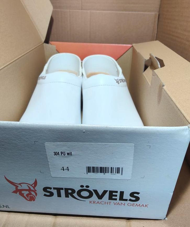 Witte Strovels klompen, maat 44. Nieuw in doos., Kleding | Dames, Schoenen, Nieuw, Wit, Ophalen of Verzenden