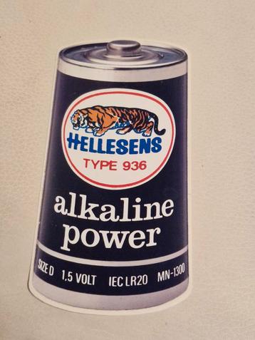 398 Sticker Hellesens Type 936 Batterij - Vintage Look beschikbaar voor biedingen