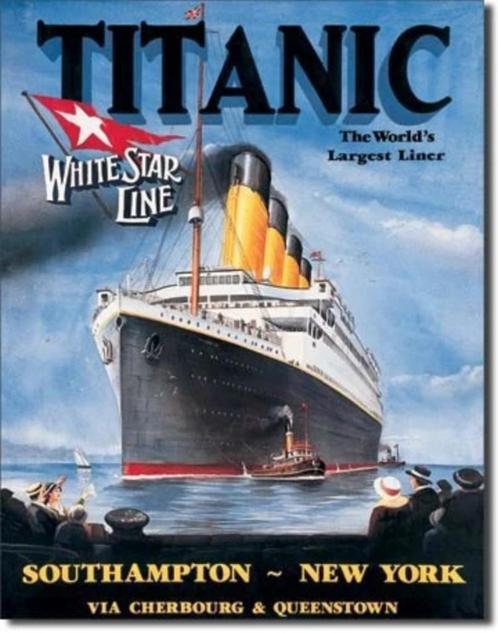 Titanic - White Star.   Metalen wandbord 31,5 x 40,5 cm., Verzamelen, Merken en Reclamevoorwerpen, Nieuw, Reclamebord, Ophalen of Verzenden