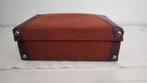K583 Mini koffer van leder en canvas in zeer goede staat, Overige materialen, Onbekend, Minder dan 50 cm, Ophalen of Verzenden