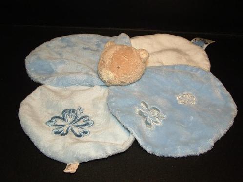NOUKIES BEER KNUFFELDOEK BESTAANDE UIT 4 RONDE WITTE BLAUWE, Kinderen en Baby's, Speelgoed | Knuffels en Pluche, Nieuw, Beer, Ophalen of Verzenden
