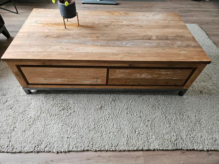 3 jaar oude teak houten salontafel "venetie" te koop, Huis en Inrichting, Tafels | Salontafels, Zo goed als nieuw, Minder dan 50 cm