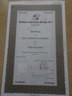 Aandeel 4 gulden  Wolters Samsom. Zwolle 1986, Postzegels en Munten, Aandelen en Waardepapieren, Ophalen of Verzenden, 1920 tot 1950