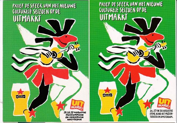 2x Heineken Uitmarkt Amsterdam 1993-'94 ., Verzamelen, Biermerken, Nieuw, Overige typen, Heineken, Verzenden