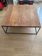 Salon tafel hout en ijzer, Huis en Inrichting, Tafels | Salontafels, Ophalen, Gebruikt, 50 tot 100 cm, Rustiek modern