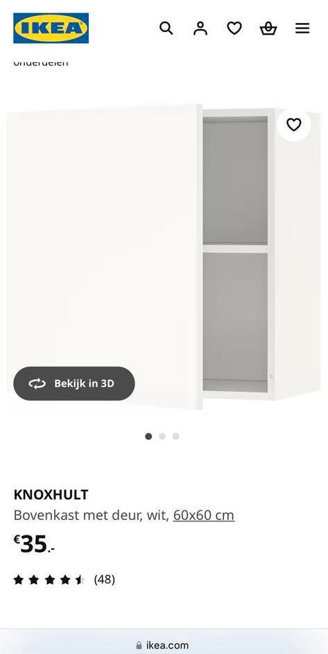 IKEA knoxhult keuken bovenkast wit - nieuw ongeopende doos., Huis en Inrichting, Keuken | Keukenelementen, Nieuw, Minder dan 100 cm