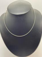 B372 Prachtige zilveren ketting balletjes 41 cm, Ophalen of Verzenden, X, Zilver, Zilver
