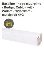 Muurplint wit, Doe-het-zelf en Verbouw, Plinten en Afwerking, Nieuw, Ophalen of Verzenden, Mdf, 200 tot 250 cm