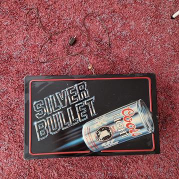 Vintage Coors Light The Silver Bullet bier, reclame lichtbak beschikbaar voor biedingen