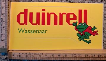Vintage sticker Duinrell Wassenaar kikker logo merk strip beschikbaar voor biedingen