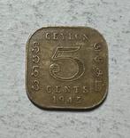 5 cent Ceylon 1945, Postzegels en Munten, Munten | Azië, Ophalen of Verzenden, Zuid-Azië