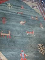 Vintage figuratief Perzisch design handgeknoopt tapijt 2x3 M, Antiek en Kunst, Ophalen