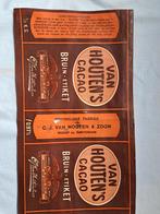 Van Houten's Cacao bruin etiket van halve kilo 97,5 cent, Verpakking, Gebruikt, Ophalen of Verzenden