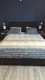 Boxspring home swiss sense 160x200, met zwarte bekleding, Huis en Inrichting, Ophalen, Zwart, Tweepersoons, Zo goed als nieuw