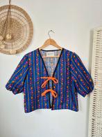 Upcycled tie front top van 70s katoen S-L, Kleding | Dames, Blouses en Tunieken, MINT UPCYCLING, Ophalen of Verzenden, Zo goed als nieuw