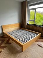Ikea malm bed & nachtkastjes, 160 cm, Beige, Gebruikt, Hout
