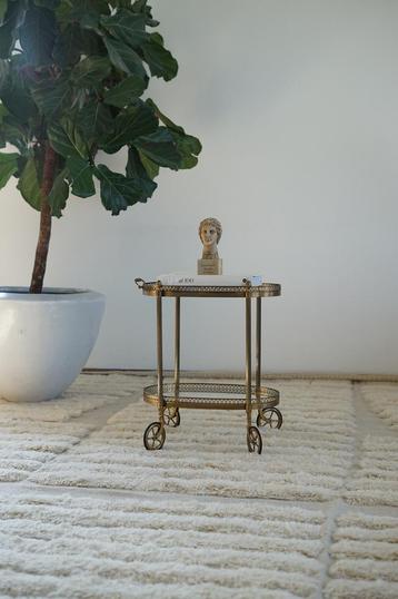 Antieke Franse messing bar cart beschikbaar voor biedingen