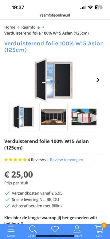 100% Verduisterende Folie en 100% Zonwerende Raamfolie beschikbaar voor biedingen