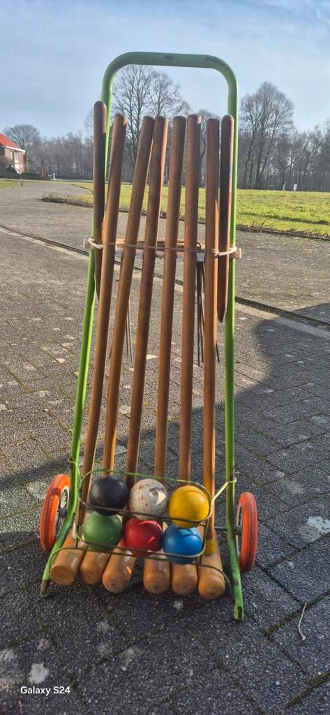 Vintage Croquet Set op Wielen, Sport en Fitness, Karting, Gebruikt, Overige typen, Ophalen