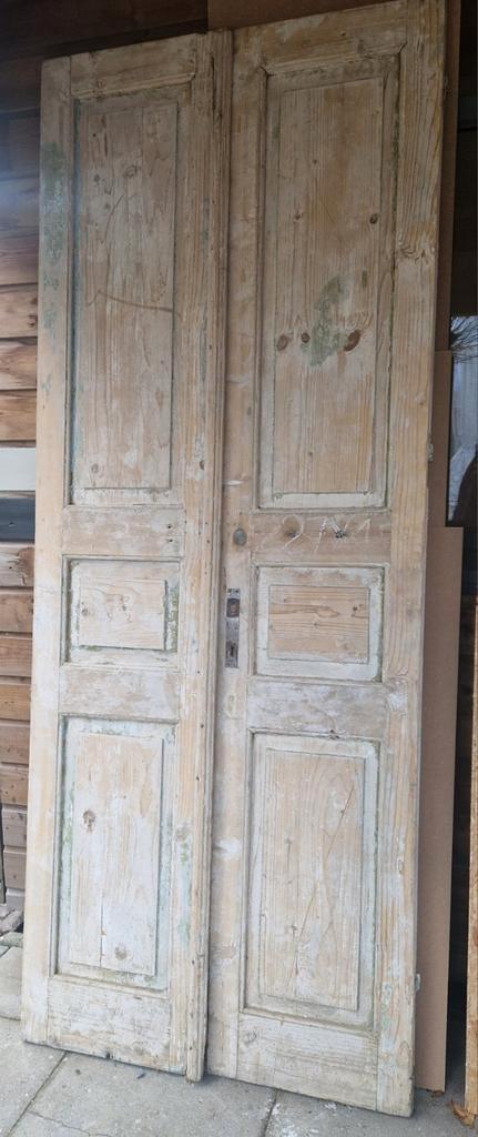 Oude Franse houten deuren, Doe-het-zelf en Verbouw, Deuren en Horren, Gebruikt, Binnendeur, 200 tot 215 cm, Ophalen