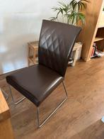 *** 4 eetkamer leren bruine stoelen ***, Ophalen, Gebruikt, Bruin, Leer