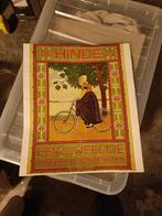 fiets reclame poster Hinde Amsterdam, Verzamelen, Rechthoekig Staand, Ophalen of Verzenden, Zo goed als nieuw, A1 t/m A3