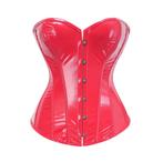 Rood dames lak korset glanzend glimmend leren wetlook, Verzenden, Rood, Body of Korset