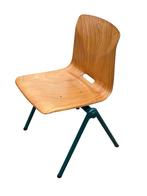 Vintage Pagholz stoel stapelbaar Woodmark / Galvanitas, Huis en Inrichting, Stoelen, Gebruikt, Bruin, Vintage, Metaal