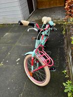 Loekie prinses meidenfiets 18” groen/roze, Fietsen en Brommers, Ophalen, Gebruikt, Handrem, 18 inch