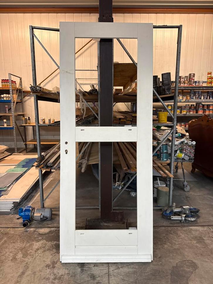 Witte Houten Binnendeur, Doe-het-zelf en Verbouw, Deuren en Horren, Gebruikt, Binnendeur, 200 tot 215 cm, 80 tot 100 cm, Hout