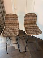 2x rotan barkruk, Huis en Inrichting, 2 krukken, Ophalen, Zo goed als nieuw, 60 tot 90 cm
