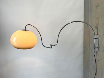 dubbele booglamp, wandlamp Dijkstra jaren '70 vintage beschikbaar voor biedingen